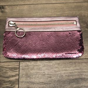 Pink Sequin Coach Clutch